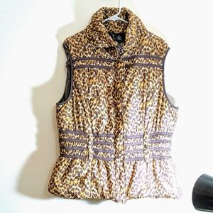 New Directions Cheetah Print Puffer Vest